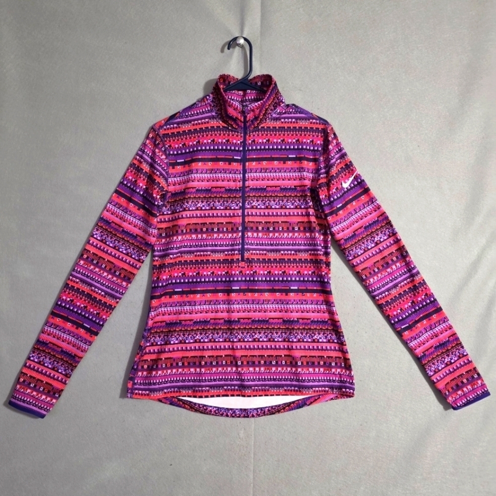 Nike Dri Fit Womens Hyperwarm 1/2 Zip Performance Pullover 685681-696 Size Large